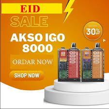 GENUINE AKSOO IGO 8K PUFFS DISPOSABLE MESH COIL AND TYPE-CRECHARGEABLE FLAVOUR LIGHTER